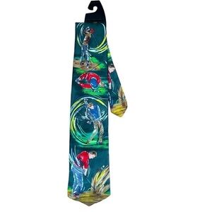 American Sports Men’s Golfing Golf Swing Silk Necktie Tie Green